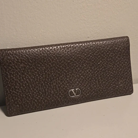 Valentino Garavani Leather Wallet Dark Brown